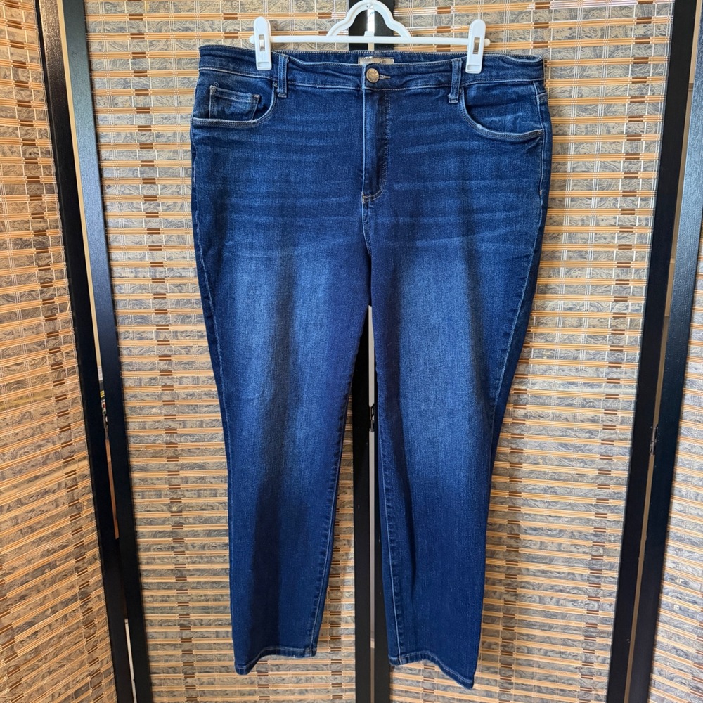 KUT from the Kloth Reese Jeans Women 18W Blue Fab Ab Ankle Straight High Rise